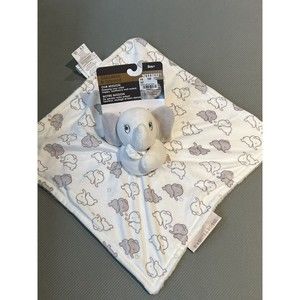 Blankets & Beyond Elephant Security Baby Blanket Lovey White Gray Plush New